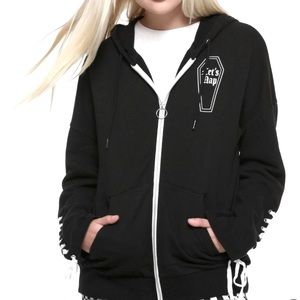Let’s Nap Lace Up Hoodie NWT